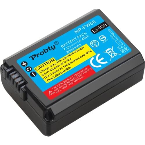Probty NP-FW50 NP FW50 NPFW50 Camera Battery For Sony NEX-7 NEX-5N NEX-F3 NEX-5R NEX-6 NEX-3 NEX-3A NEX-3D A7 7R II A6000 A6300