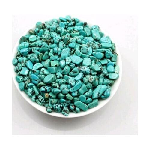Turquoise gravel bulk turquoise green crushed crystal fish tank flower pot magnet aquarium decoration tumbled stones HEALING