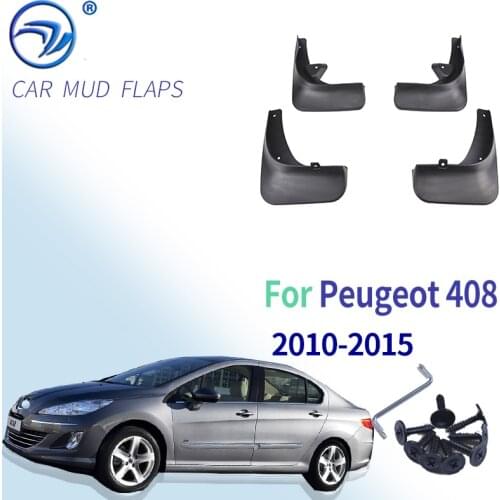 For Peugeot 408 Sedan Mudflaps Splash Guards Mud Flap 2010-2015 Mudguard Fender 2011 2012 2013 2014 Front Rear Car Mud Flaps