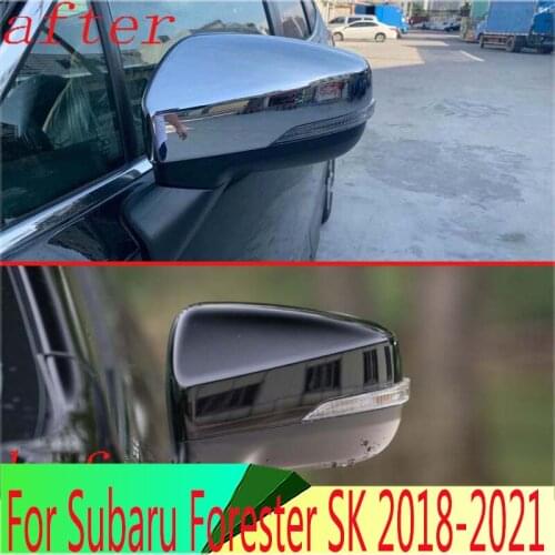 For Subaru Forester SK 2019 Decorate Accessories ABS Chrome Door Side Mirror Cover Trim Rear View Cap Overlay Molding Garnish
