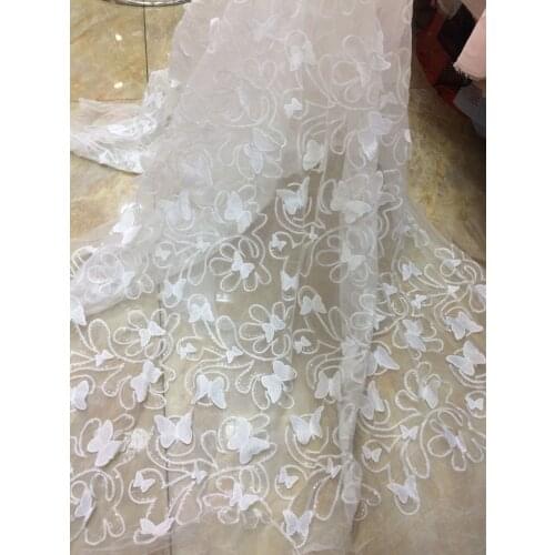 Exclusive SYJ-52424 Trimming Fashionable African Mesh Fabrics,Wholesale Price Nigerian Tulle Lace With sequins Free Shipping