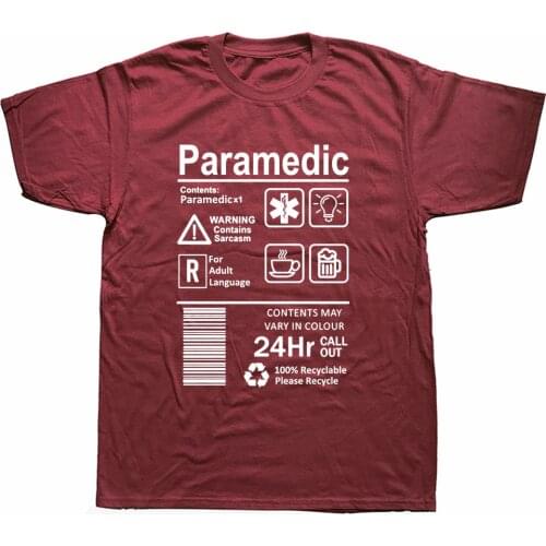Paramedic T Shirts Birthday Funny Unisex Graphic Fashion New Cotton Short Sleeve Harajuku Save Lives Rescue Ambulance T-shirt