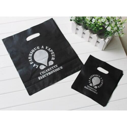 Personal print plastic bag punch handle bag for clothes or cosmetics white or black gift bag single color logo 500pcs min order