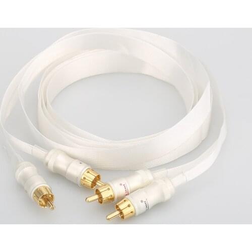 Hifi Audiocrast silver plated cable Blue white snake Gold Plated RCA interconnect cable
