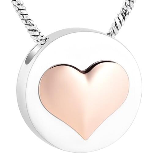 Cremation Jewelry Round Heart Urn Necklace For Ashes Keepsake Memorial Pendant Necklace Urn