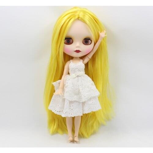 Joint body Nude blyth Doll Factory doll matte face yellow hair 01125