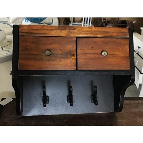 Small handicraft vintage decoration wall wood cabinet