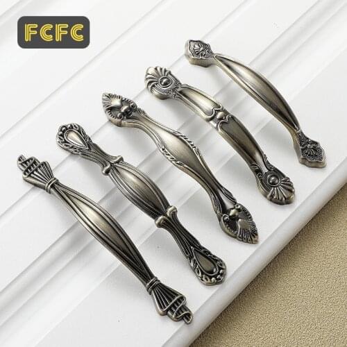 FCFC Furniture Handle Vintage Drawer Antique Cabinets Knobs Handles Door Pulls Cupboard Handles Kitchen Pull Furniture