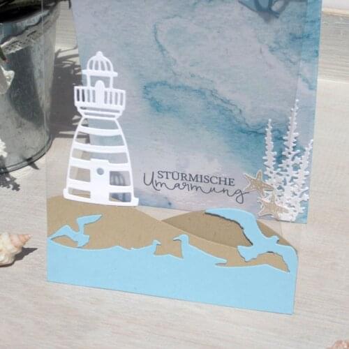 Metal cutting die seagull ocean border craft scrapbook card decorative die template for diy album paper card die stencil