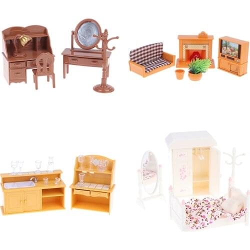 1:12 Miniature Furniture Toys Dolls Kids Baby Room Play Toy Forest Animal Family DIY Miniatura Dollhouse Furniture For kids