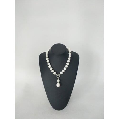 Fashion trendy White 12mm Irregular Pearl Necklace for Weddings, Parties, Girls Gifts