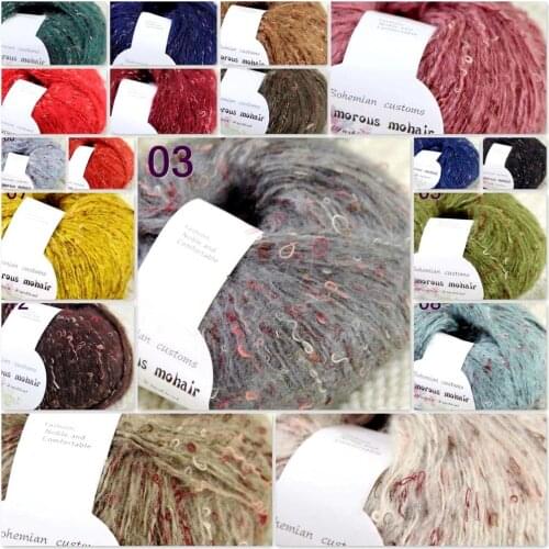 Sale 2SkeinX50gr Luxury Fluffy Soft NEW MOHAIR Shawls Hand Knit Crochet Yarn 825-2