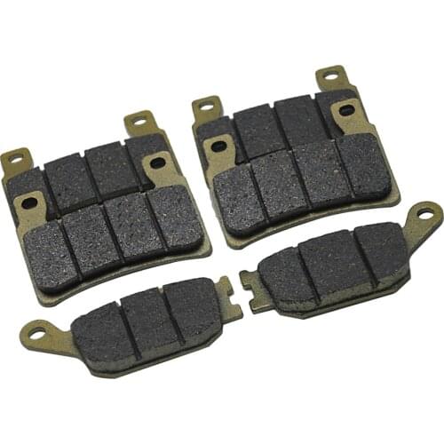 4 Pieces Motorcycle Brake Pads For CBR 600 F4 F4i CBR900 CBR929 CBR954 FIREBLADE RR VTR 1000 SP-1 (SP45) CB1300, Gray + Gold