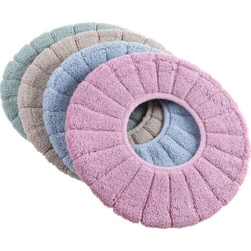 Washable Bathroom Toilet Seat Filling Closestool Toilet Lid Pad Set for Home Decor Closestool Mat Seat Case Winter Comfortable