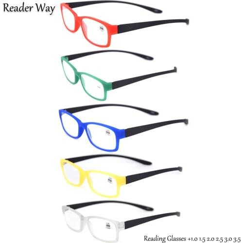 5 Pairs/ Pack Simple Men Women Reading Glasses Reader Eyewear +1.0 1.5 2.0 2.5 3.0 3.5 Small Frame Presbyopic Eyeglasses Unisex
