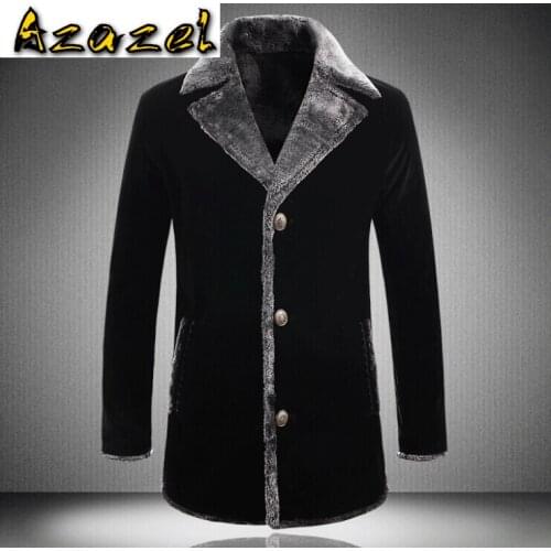 2020 Autumn Winter New Men Korean Slim Velvet Wool Coats Mens In The Long Woolen Trench Coat mens Casual Jacket Size M-5XL