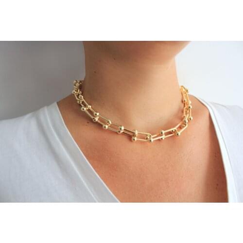 Gold Color Chain Necklaces For Women Tennis Paperclip Cuban Jewelry Modern Look Figaro Snake Beaded Ball