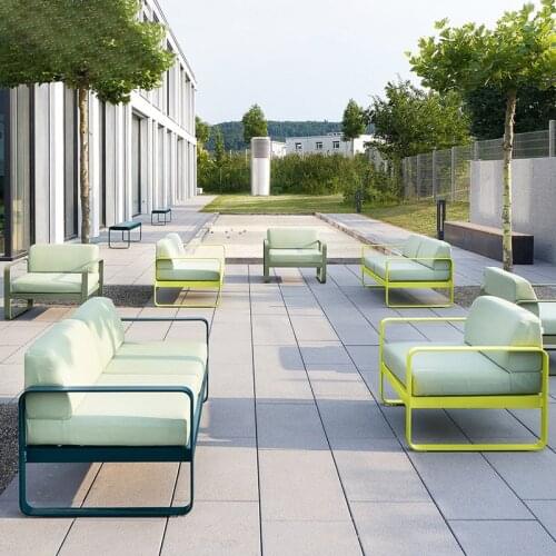 Makaron style color waterproof sunscreen aluminum alloy outdoor sofa courtyard sunshine room garden furniture