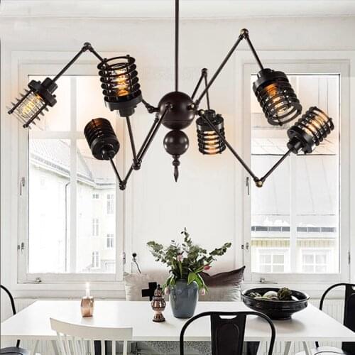 Nordic retro pendant lights Industrial Edison Light fixtures Vintage Spider Pendant Lamp Loft Antique Adjustable industrie Light