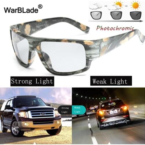 WarBLade Driving Photochromic Sunglasses Men Polarized Chameleon Discoloration Sun glasses Men Anti-glare Goggles Gafes de sol