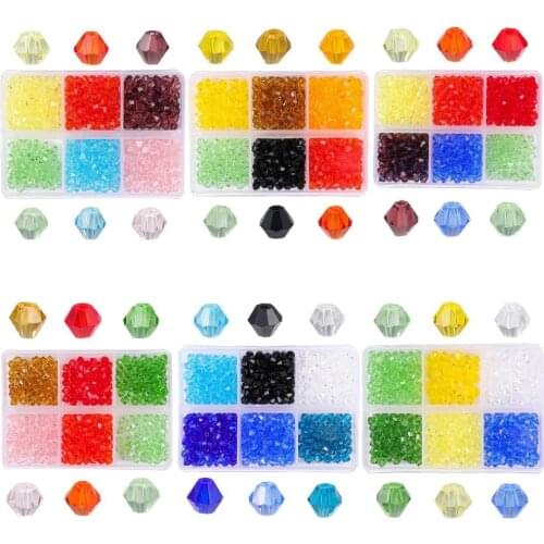 Glass Seed Beads Box Plastic Acrylic Beads Faceted Crystal Beads Kit For Children DIY Earring Necklace Bracelet Jewelry Making