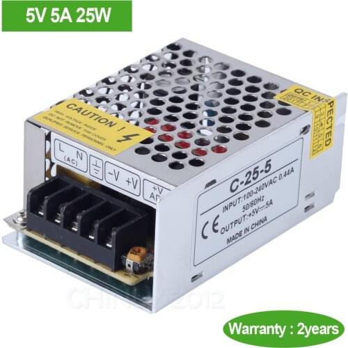 DC5V 5A 25W LED driver Switch Power Supply Transformer for LED Strip LED module