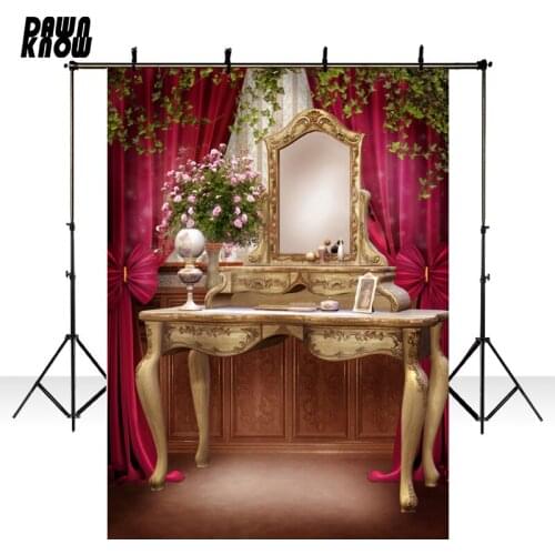 Vinyl Photography backdrop Wood Dressing Table For Children New Fabric Flannel Background For Wedding Photo studio F1687