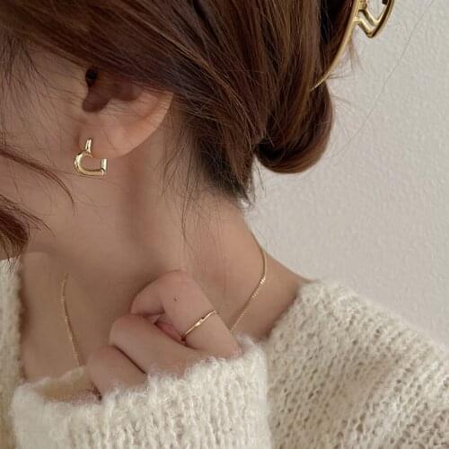 Heart Women Cuff Earrings Minimalist Irregular Vintage Twist Small Punk Piercing Ear Rings Korean Accessories Wholesale