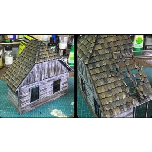 1:35 Ruin European House Building Model Unassembled DIY Making