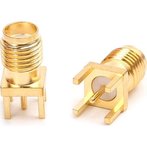 10pcs SMA Female Jack Solder PCB Board Mount RF Connectors Straight Adapter