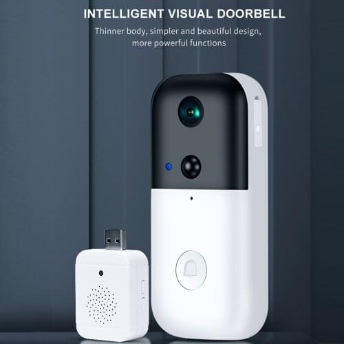 1080P Home Wireless Smart Doorbell With Security Camera Wifi Two-Way Walkie-Talkie Forced Demolition Alarm Video Doorbell