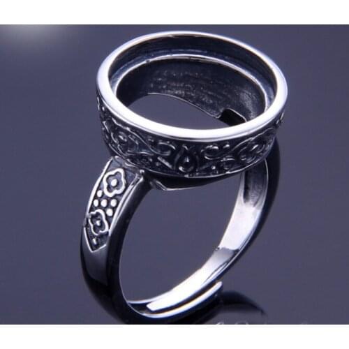 13.5*13.5mm 925 STERLING SILVER Semi Mount Bases Blanks base blank Pad VINTAGE ring Setting set jewelry findings gift diy A2224