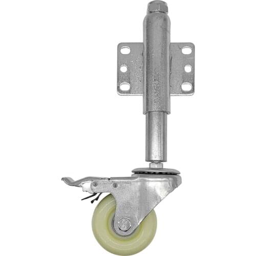 2"/3"/4" Nylon Gate Wheel Spring Loaded Swivel Caster with Brake 220lbs Load Capacity