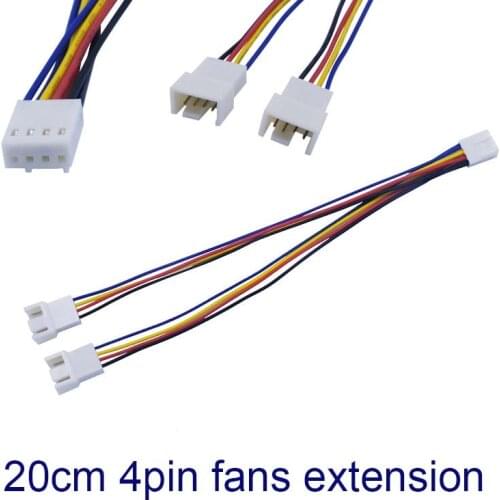 20cm PC Motherboard Fan Cooling 4 Pin to 2x 4pin PWM Extension Cable New new