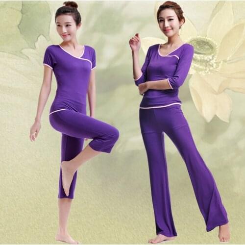 2018 modal dancer suitspring summer sportswear womens fitness suit running suit, square dance suits two pieces sets