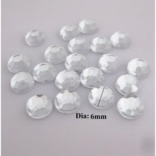 6MM Round Half Hot Fix Crystal For Clothes Decoration Clear 500 Pieces DIY Handmade Ornament