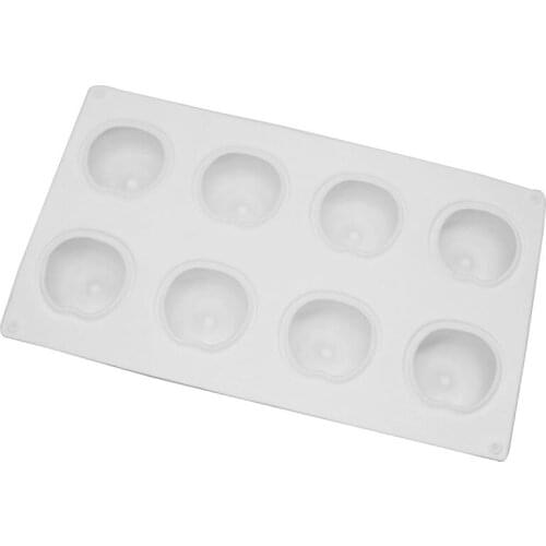 8 Holes 3D Apple Cake Moulds Silicone Mold Mousse Art Pan For Ice Creams Chocolates Pudding Pastry Tools