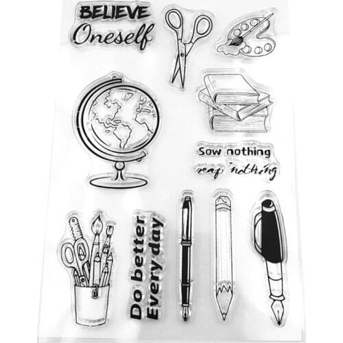 B0KB Globe Stationery Silicone Clear Seal Stamp DIY Scrapbooking Embossing Photo Album Decorative Paper Card Craft Art Handmade