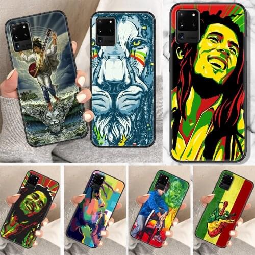 Singer Bob Marley Phone case For Samsung Galaxy Note 4 8 9 10 20 S8 S9 S10 S10E S20 Plus UITRA Ultra black luxury funda pretty