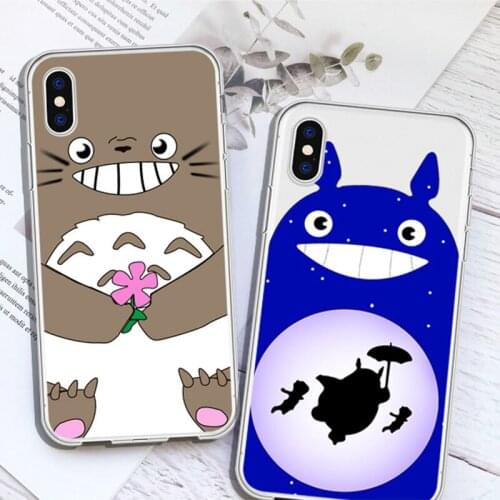 Pattern My Neighbor Totoro Anime Phone Case Coque For iPhone 5 6 6S X XR Plus Clear Phone Cover For iPhone 8 7 Plus XS MAX