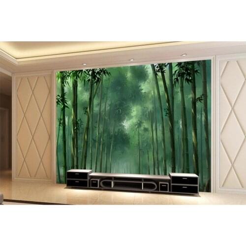 Home Decoration 3d nature wallpapers Bamboo Painting Background Wall 3d bathroom wallpaper