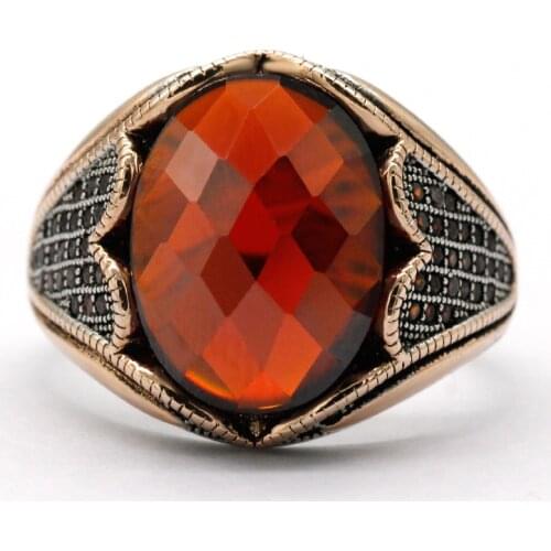 Vintage Men Ring 5A Zircon Stone Ring Guaranteed Solid 925 Sterling Silver Exquisite Design Gorgeous Jewelry Gift For Men Women