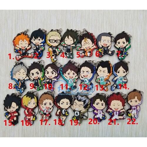 Haikyuu Anime keychain Oikawa Tooru Kozume Kenma Kuroo Tendo Satori Koutarou Hinata Rubber strap/mobile phone strap D194