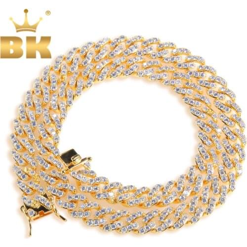 THE BLING KING Hiphop Gift 9mm Micro Pave Iced CZ Cuban Necklaces Gold Or Silver Color For Men Bling Bling Fashion Jewelry