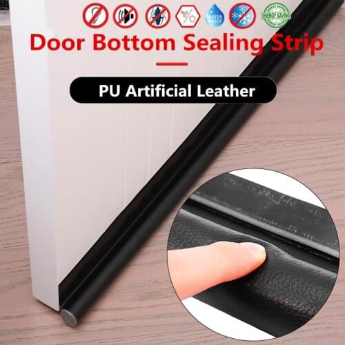 96CM PU Artificial Leather Self-adhesive Door Bottom Gap Sealing Strip Soundproof Acoustic Foam Doors Joint Gap Sealer Protector