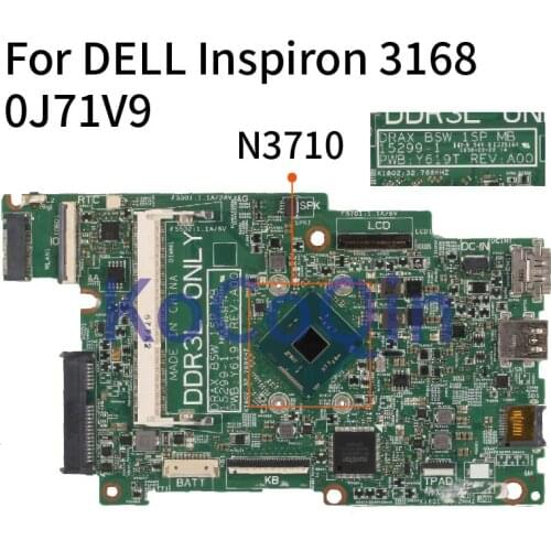 For DELL Inspiron 3168 Core N3710 Notebook Mainboard CN-0J71V9 0J71V9 15299-1 Laptop Motherboard