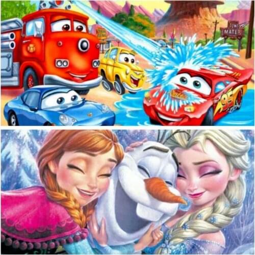 Disney DIY 5D diamond painting mosaic girl sister cartoon diamond embroidery cross stitch set full set of home decoration painti