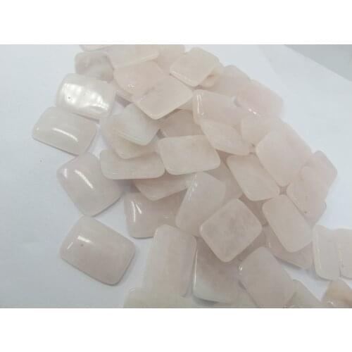 Natural Rose Pink Quartz Bead Cabochon 15x20mm Rectangle Gem Stone Cabochon,Jewelry Ring Face Pendnat,10pcs/lot