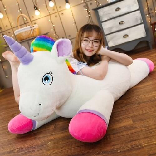 40-100cm Giant Size Rainbow Unicorn Plush Toy Soft Stuffed Cartoon Unicornio Dolls Animal Horse Christmas Gift for Drop Shiping