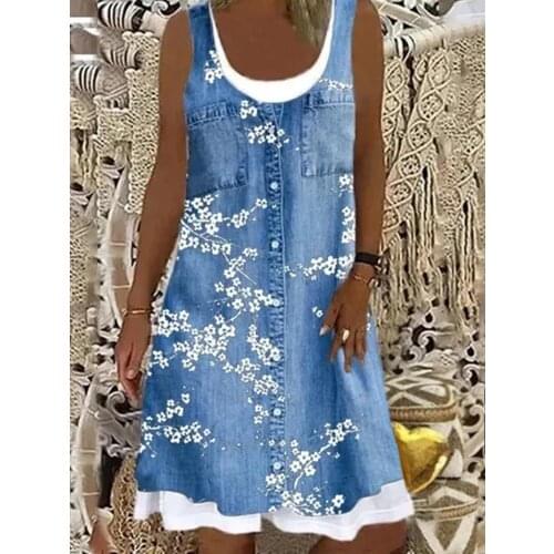 PURRATT Fashion Denim Dresses